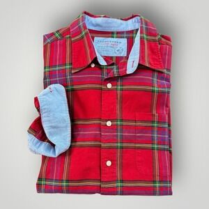 Saddlebreed Vintage Oxford Men's Plaid Button Down Shirt Xl